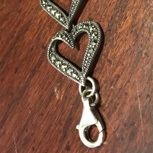 QVC Suspicion Sterling Marcasite Heart Bracelet - Picture 4 of 9